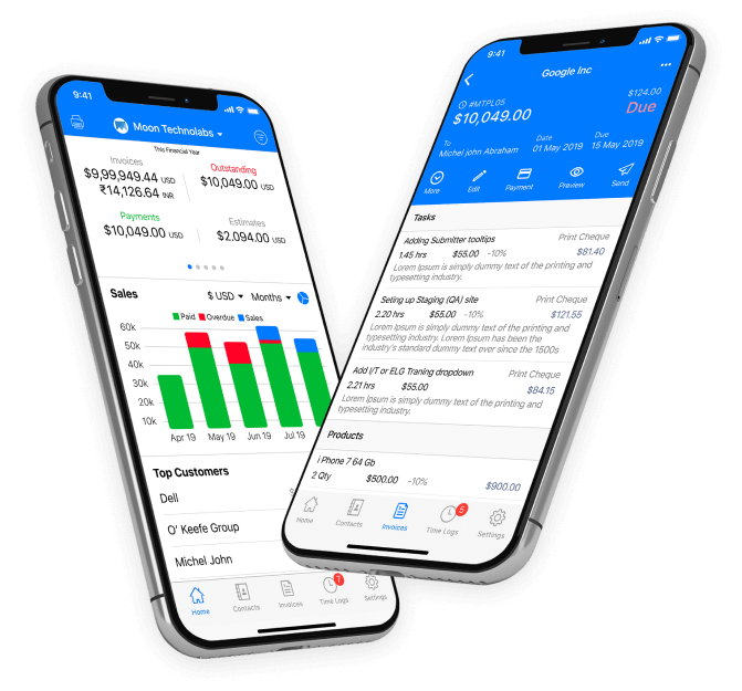 Free Invoice And Billing App For Ios Moon Invoice 